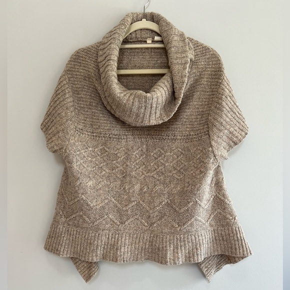 Anthropologie x Moth Wool Blend Cowl Neck Knit Sweater in Tan, size L - Picture 1 of 8